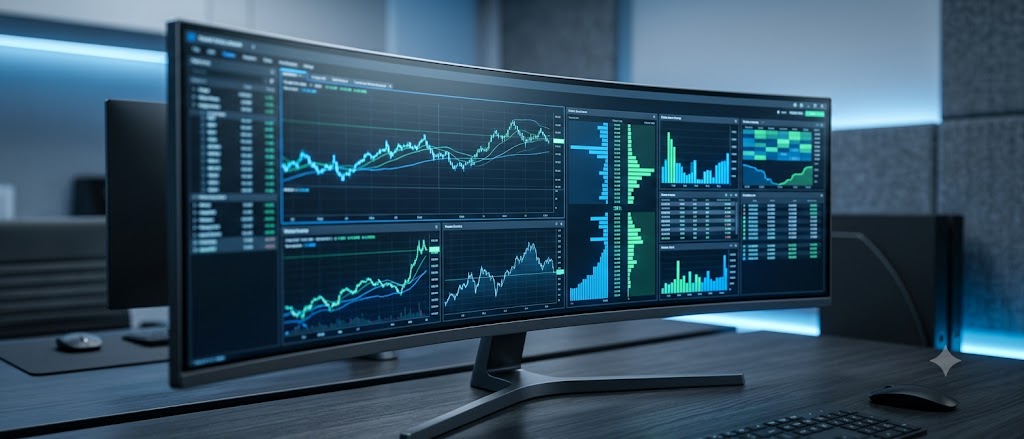 Web trading dashboard with charts